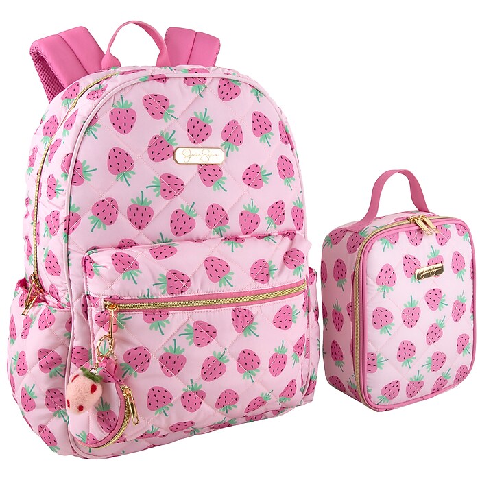 Jessica Simpson Kids 3-Piece Strawberry Laptop Compatible Backpack