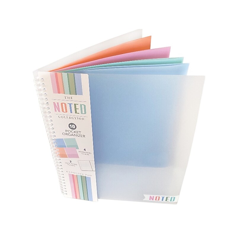 Carolina Pad Noted 10 Pocket Plastic Portfolio Folder with Fasteners, Multicolored, Each (93055) image 1