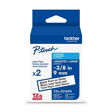 Brother P-touch Narrow Non-Laminated Label Tape, 9/64