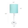 Simple Designs 19.5" LED Table Lamp, White/Aqua Shade (LT2024-AOW-CCLB)~#|#~2737B8B1-C5EB-4F49-A83996EFC207BCD7_sc7