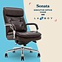 La-Z-Boy Sonata Ergonomic Bonded Leather Swivel Executive Chair, Dark Brown and Chrome (CCHR10014E)~#|#~273B4EF2-4091-45D0-9A104B0926DB7F42_sc7