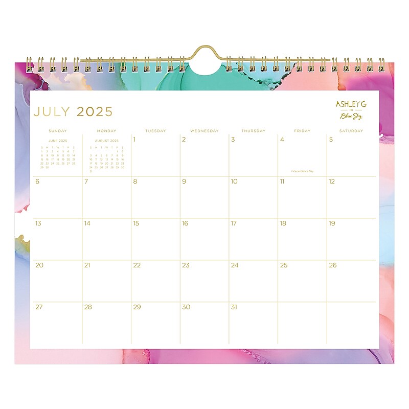 2025-2026 Blue Sky Ashley G 11" x 8.75" Academic Monthly Desk Pad Calendar (150160-A26) image 1