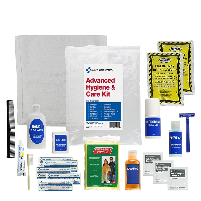 First Aid Only Advanced Hygiene and Care Kit, 21 Pieces (91410) image 1