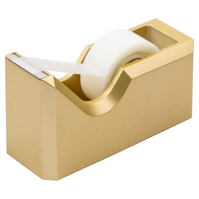 JAM Paper Desktop Dispenser, 4.5" x 2.5", 1" Core, Gold (338GO) image 1