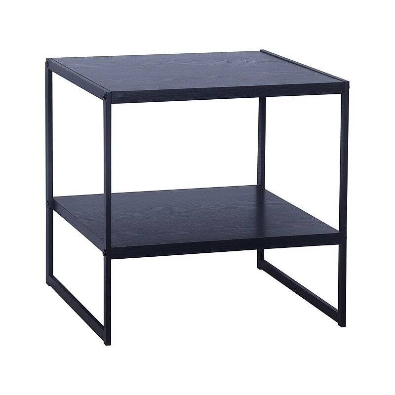 Household Essentials Jamestown 19.8"W x 19.8"D Laminate Side/End Table, Black Oak/Black (8170-1) image 1