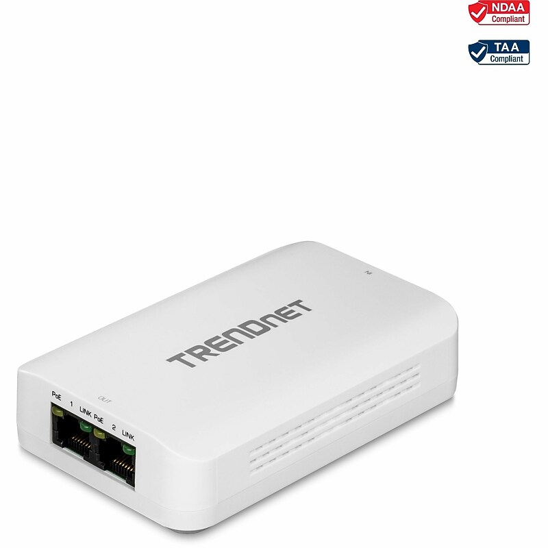 TRENDnet 2-Port Gigabit PoE Plus Plus Extender (TPEBE200) image 1