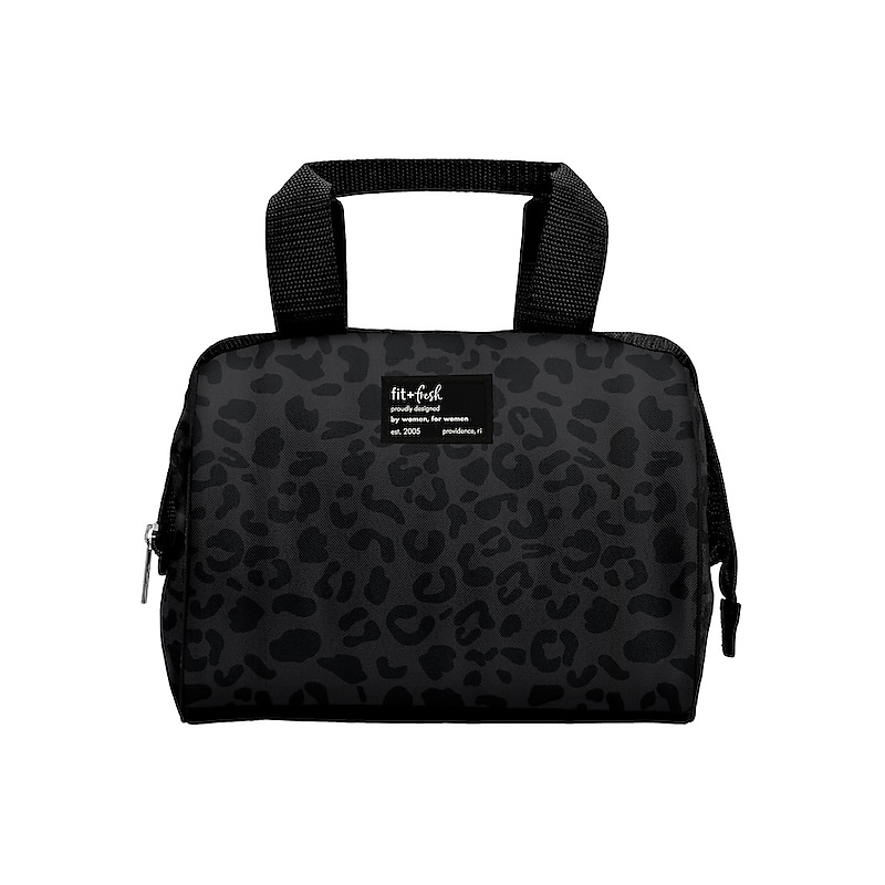 Fit & Fresh Fashion Charlotte Insulated Lunch Bag Polyester Cheetah Black image 1