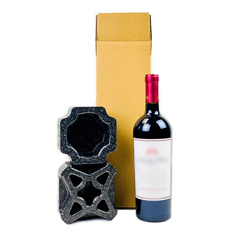 5" x 5" x 15" Wine Single Bottle Shipping Box, 200# Mullen Rated, Kraft, 12/Pack (WSS12) image 1