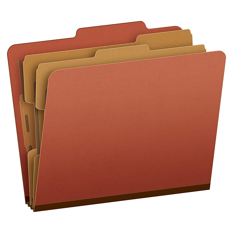 Pendaflex Moisture Resistant Heavy Duty Classification Folder, 2-Dividers, 2" Expansion, Letter Size, Brick Red, 10/Box (1257R) image 1