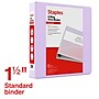 Staples Heavy Duty 1 1/2" 3-Ring View Binder, D-Ring, Light Purple (ST63090)~#|#~2761C14E-3218-481A-AB89955E5396D765_sc7