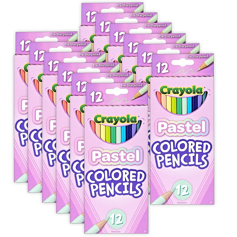 Crayola Pastel Colored Pencils, Assorted Colors, 12/Pack, 12 Packs/Bundle (BIN682030-12) image 1