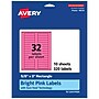 Avery Laser/Inkjet Rectangle Multipurpose Labels, 5/8" x 3", Bright Pink, 320/Pack (94214)~#|#~2764F731-B765-4042-AFAC5F9C32730E57_sc7