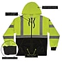 Ergodyne GloWear 8312BK High Visibility Long Sleeve Black Bottom Hooded Zip-Up Sweatshirt, ANSI Type R Class 3, Lime, Large~#|#~2766C92D-B453-4065-9B3C94FACD9D4CD6_sc7