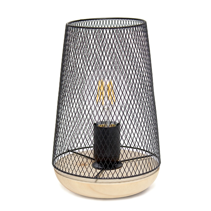 Creekwood Home Industrial Mesh 9" LED Table Lamp, Black (CWT-1004-BK) image 1