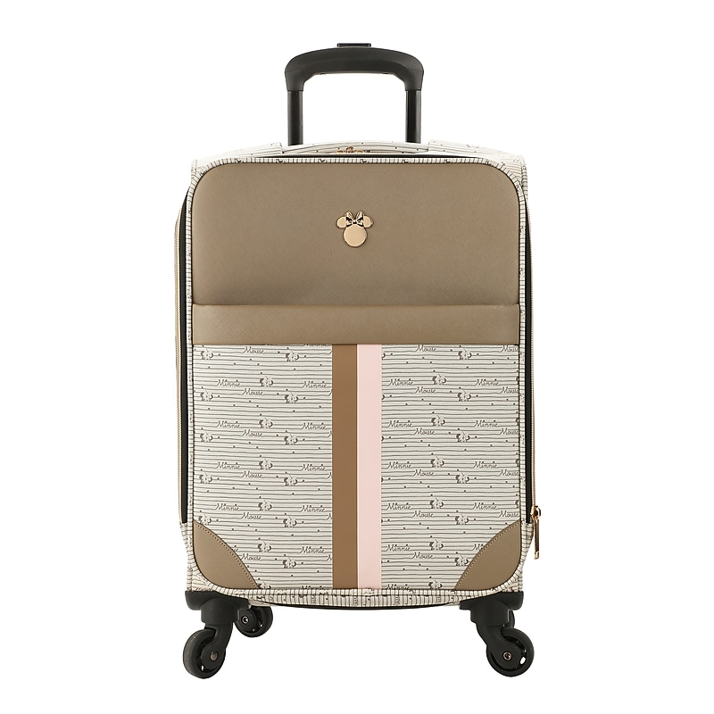Bioworld Disney 20" Minnie Mouse Carry-On Suitcase, 4-Wheeled Spinner, TSA Checkpoint Friendly, Beige (LRY6WHHDSYPP00) image 1