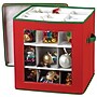 Household Essentials Ornament Storage Box with Clear Front Panel and Adjustable Dividers, 27/Pack, Red/Green (HH552RED)~#|#~2774F01B-5B3F-45CF-A264D1C0475234CF_sc7