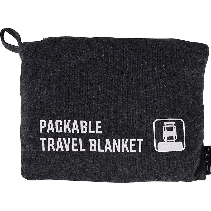 G Force Fabric Travel Blanket, 50" x 47", Gray (27119) image 1