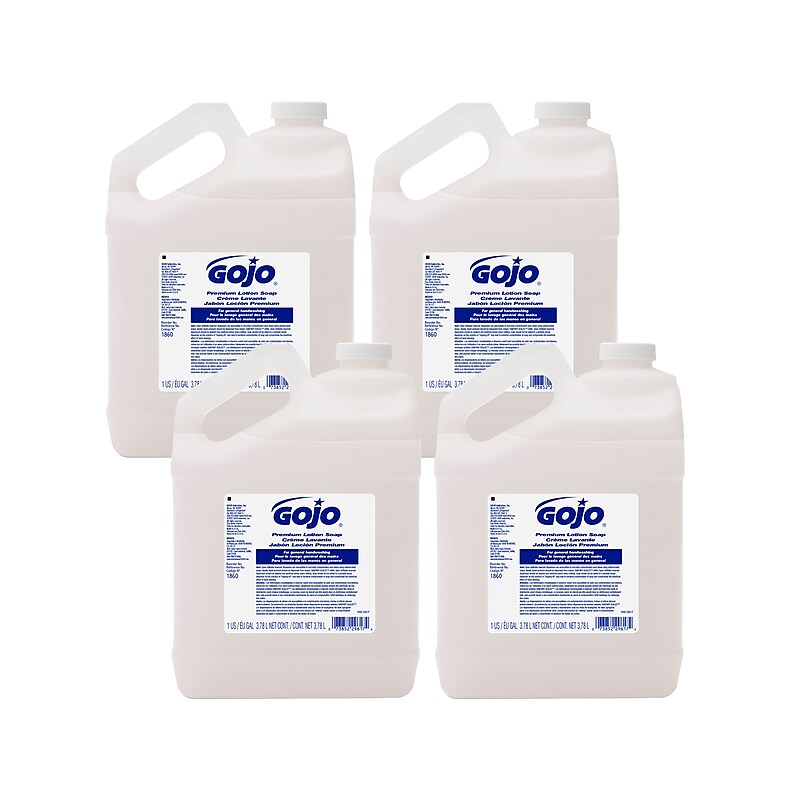 GOJO Premium Liquid Hand Soap Refill for 1860-04 Dispenser, Waterfall Scent, 128 oz., 4/Carton (1860-04CT) image 1