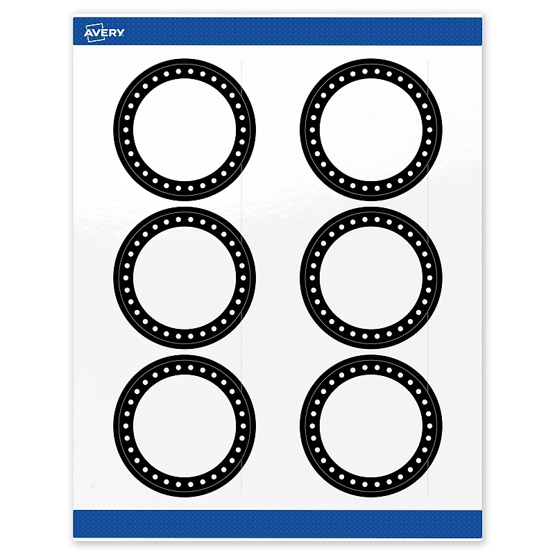 Avery Laser/Inkjet Circle Multipurpose Labels, 3" Dia., White, 60/Pack (S00-DKP) image 1