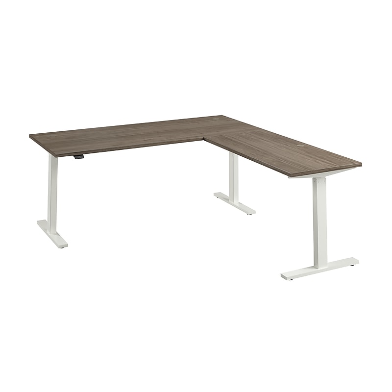 Bush Business Furniture Move 60 Series 72"W L Shaped Adjustable Standing Desk, Modern Hickory (M6SL7278MHWK) image 1