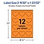 Avery Heart Shaped Multipurpose Labels, 2-9/32" x 1-27/32", Bright Orange, 120/Pack (94603)~#|#~2792E7D9-D295-4271-9F3D40AA0547FB7F_sc7