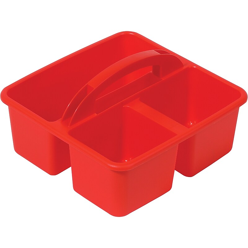 Deflect-O Polypropylene Kids' Storage Caddy, 5.34" x 9.37" x 9.32", Red (39505RED) image 1