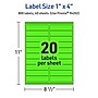 Avery Rectangle Multipurpose Labels, 1" x 4", Neon Green, 800/Pack (94202)~#|#~279B5C55-95BE-4F41-A0D1527FCFED06F5_sc7
