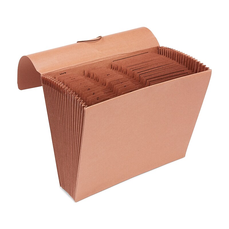 Staples Expanding File, A-Z Index, Letter Size, 21-Pockets, Brown (153437/68023S) image 1