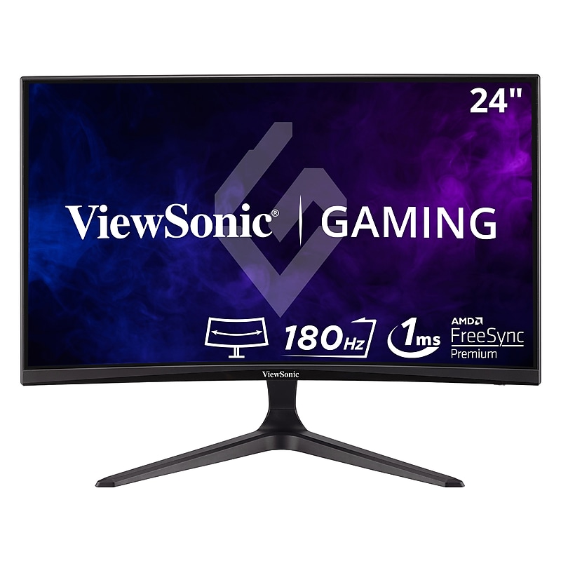 ViewSonic 24" Curved 165Hz LED Gaming Monitor, Black (VX2418C) image 1