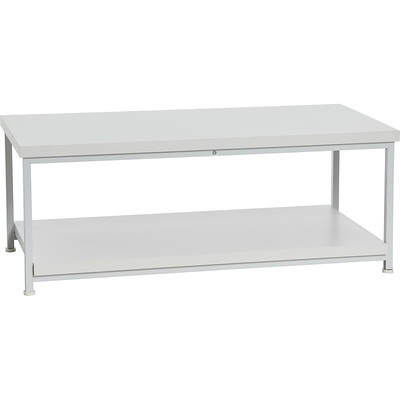 Household Essentials Jamestown 39.4"W x 19.7"D Laminate Coffee Table, Scandinavian White/White (8204-1) image 1