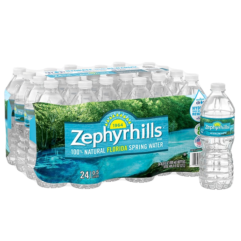 Zephyrhills 100% Natural Spring Water, 16.9 oz. Plastic Bottles, 24/Carton (11475233) image 1