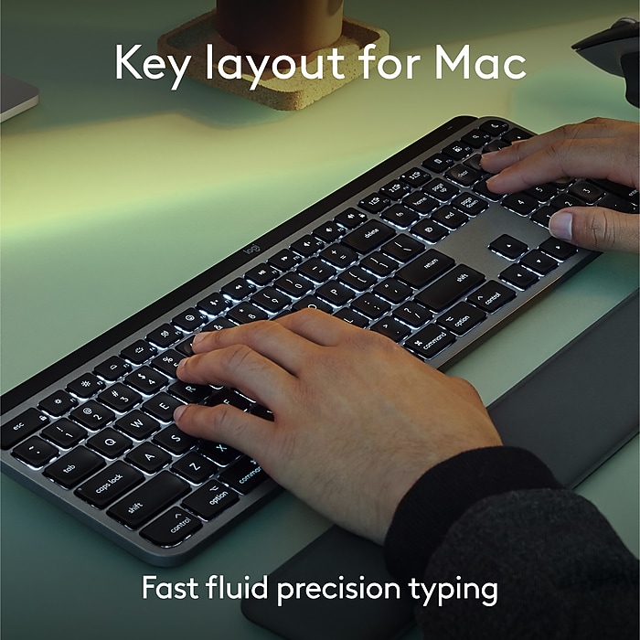 Logitech MX Keys S For Mac Wireless Keyboard, Pale Gray (920
