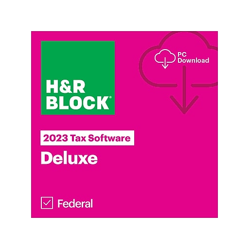 H&R Block Tax Software Deluxe 2023 for 1 User, Windows, Download