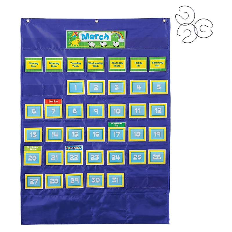 Carson Dellosa Education Deluxe Calendar + Pocket Chart Rings, 4 Pieces image 1