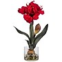 Nearly Natural 4827 Amaryllis with Round Vase, Red~#|#~27B38D65-EEE2-47C3-AC156F3EF1B0DDE5_sc7