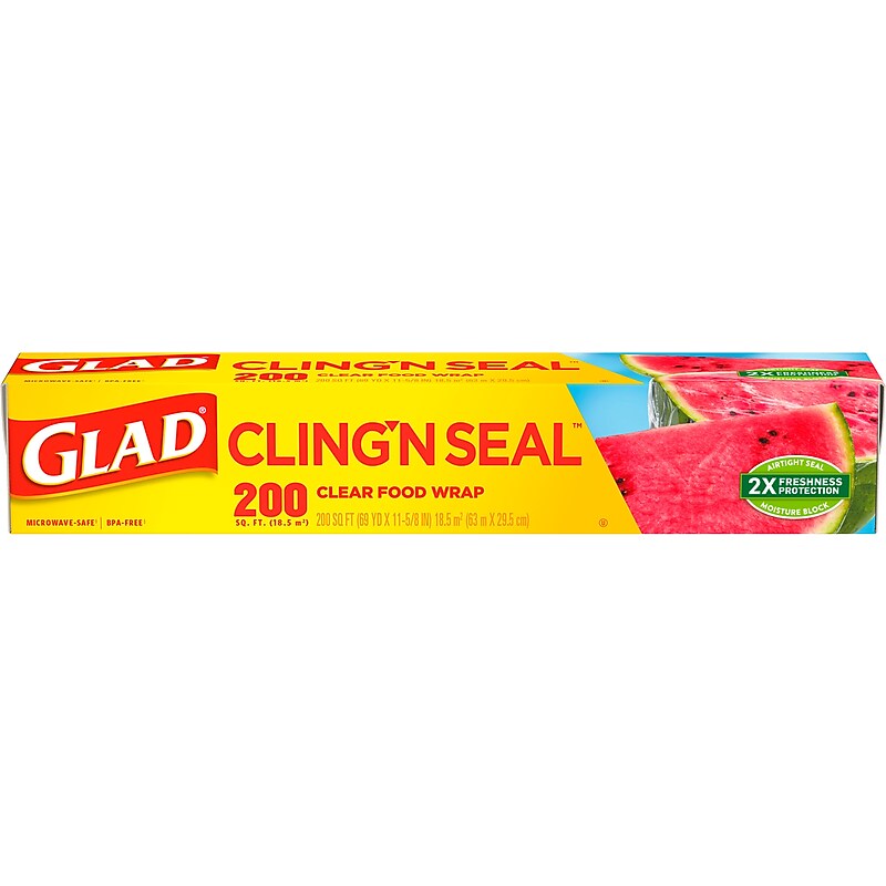 Glad ClingWrap Plastic Food Wrap, 200 Sq. Ft. Roll (00020) image 1