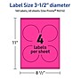 Avery Laser/Inkjet Round Multipurpose Labels, 3.5" Dia., Neon Magenta, 160/Pack (94514)~#|#~27B9B944-FF60-44FF-99B908D108CF3AE2_sc7