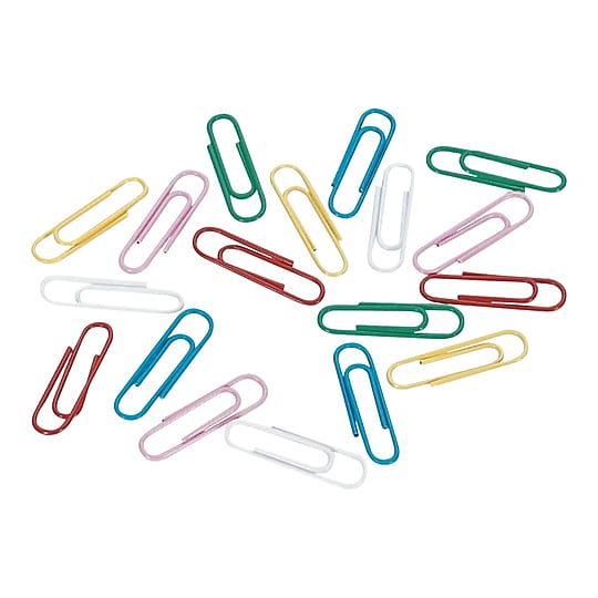 Staples Jumbo Paper Clips, 1.75", Assorted Colors, 500 Pack – Large Clips for Thick Papers & Color‑Coded Organization~#|#~s1225677_sc7