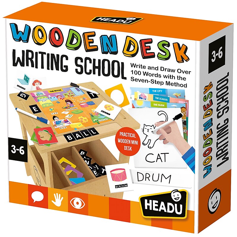 Headu Wooden Desk Writing School, Assorted Colors (HDUEN60575) image 1