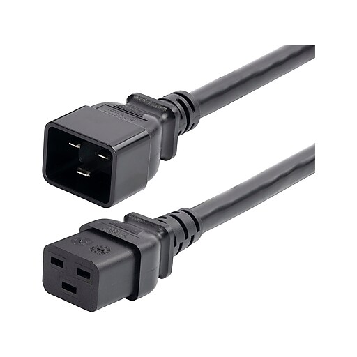 StarTech 2' C19 to C20 Power Cable, Male to Female, Black (BA162200