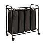 Household Essentials 4-Section Rolling Laundry Sorter, Polyester, Black (HE1112)~#|#~27BF1171-F9BD-4AAF-B290ED8861875AFC_sc7