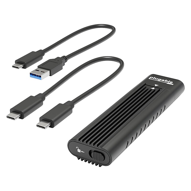 Plugable M.2 USB 3.1 NVMe External Hard Drive Enclosure, SSD, Black (USBC-NVME) image 1
