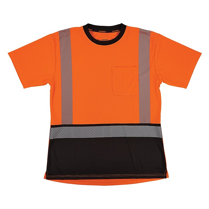Ergodyne GloWear 8276BK High Visibility Short Sleeve Women’s T-Shirt, ANSI Class R2, Orange/Black, XS (22321) image 1