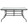 Flash Furniture Tory Rectangular Tempered Glass and Metal Table with Umbrella Hole (TLH089)~#|#~27C62E31-51EE-4395-BAB37C8E1B5F2ED5_sc7