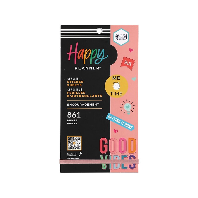The Happy Planner Encouragement Value Pack Stickers, Assorted Colors, 861/Pack (PPSV-144-3048) image 1
