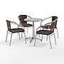 Flash Furniture Lila Indoor-Outdoor 23.5'' Round Table Set with 4 Rattan Chairs, Dark Brown (TLH24RD020CHR4)~#|#~27C8C957-262C-4B19-91BF705E7A4343F2_sc7