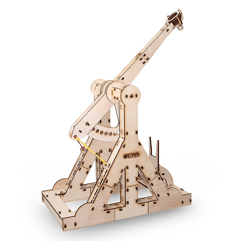 EWA Eco-Wood-Art Trebuchet 3D Wooden STEM Construction Kit, 94 Pieces/Set (AVRAV0523101) image 1