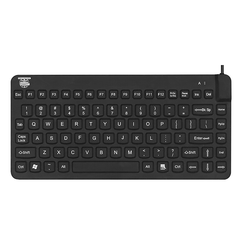 Man & Machine Slim Cool Wired Ergonomic Waterproof Keyboard, Black (SCLP/B5) image 1