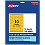Avery Laser/Inkjet Cigar Multipurpose Labels, 1.5" x 3.5", Bright Yellow, 100/Pack (94122)~#|#~27D99B1E-E157-4CCD-BA4406B36C9DF594_sc7
