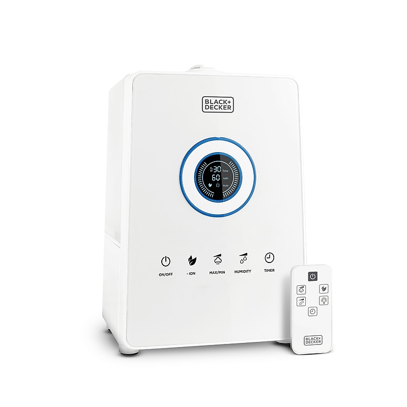 Black & Decker Ultrasonic Cool Mist Tabletop Humidifier, 1.45-Gallon, For Rooms up to 600 sq. ft., White (BUHDR055) image 1